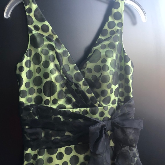 NWT Green w Black Polka Dots Dress - Picture 2 of 7
